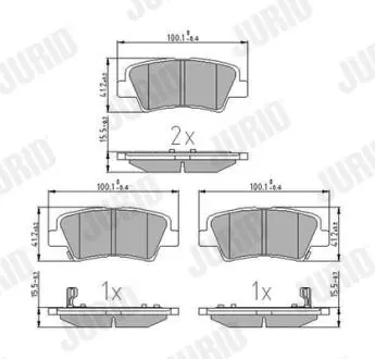 KIA Тормозные колодки задн.Carens,Ceed,Soul,Hyundai i10,20,30,40,Tucson Jurid 572629J