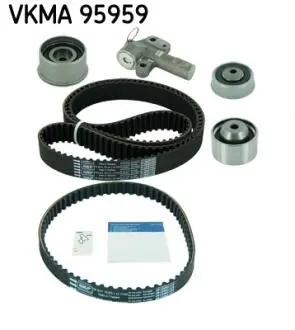 К-кт. ГРМ (2шт. ремня + 3шт. ролика + натяжитель) HYUNDAI SANTAFE 2.4 -06 SKF VKMA 95959 (фото 1)