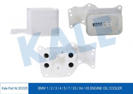 KALE BMW Масляный радиатор 1 F20,2,3 F30,4,5 F10,X3 F25/G01,X4,X5 F15 2.0d KALE OTO RADYATOR 353325 (фото 1)