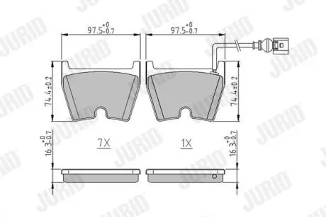 AUDI Тормозные колодки перед. Q3 RS 2.5 13-18, A3 Sportback RS3 15- Jurid 573809J