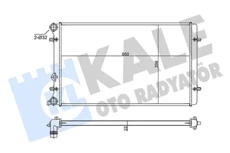 KALE VW Радиатор охлаждения Audi A3,Seat,Skoda Octavia I,Golf IV,Bora KALE OTO RADYATOR 366400