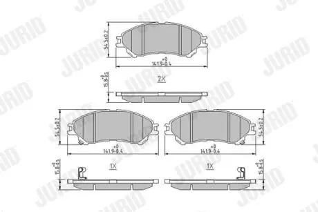 SUZUKI Колодки торм. передние SX4 S-Cross, Vitara, 1,4-1,6 13- Jurid 573777J