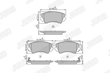 Гальмівні колодки пер. Opel Astra J 09-/Insignia 08- (Mando) Jurid 573270J