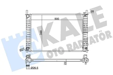 KALE FORD Радиатор охлаждения Fiesta V,Fusion 1.25/1.6 01-,Mazda 2 KALE OTO RADYATOR 349500