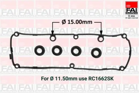VW К-т прокладок клапанной крышки AUDI, SKODA, 1,6-2,0TDI 03- FAI RC1663SK