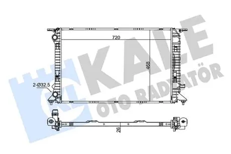 Радіатор охолодження Audi A4, A5, A6, Q3, Q5 KALE OTO RADYATOR 342340