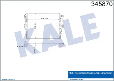 Радиатор охлаждения Volkswagen Touareg - Porsche Cayenne Radiator KALE KALE OTO RADYATOR 345870