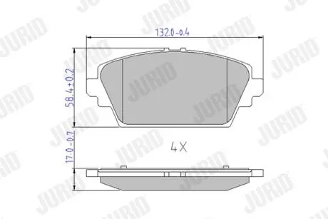 Тормозные колодки пер. NISSAN Primera, Almera Tino 01- Jurid 572428J