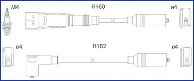 VW К-кт высоковольтных проводов Audi 100,A6 2.0 90- HITACHI 134717