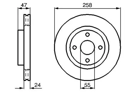 Диск тормозной передн. MAZDA 323F 1,9 16V/2,0D/TD 93- BOSCH 0986478989
