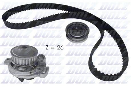 AUDI К-т ГРМ (помпа + ремень + ролик) 80 1.9-2.2 80- DOLZ KD122