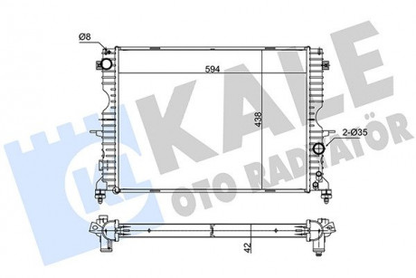 KALE LANDROVER Радиатор охлаждения Discovery II 2.5Td 98- KALE OTO RADYATOR 350400