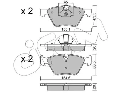 Тормозные колодки перед. BMW 3 90/91/92 5 E60/61 CIFAM 822-557-3