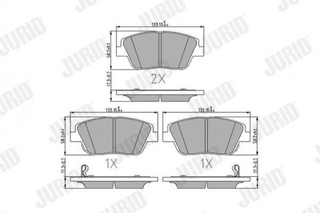 HYUNDAI Тормозн.колодки передн. NF,Kia Optima 09- Jurid 573462J