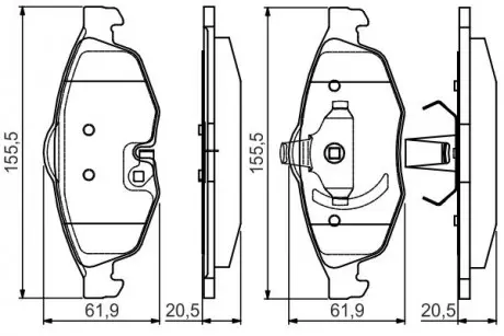 CHRYSLER тормозные колодки Sebring 2,0-2,7 -07 BOSCH 0986495161