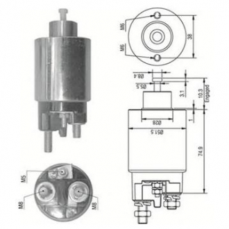 MITSUBISHI Втягивающее реле стартера MAGNETI MARELLI AME0354