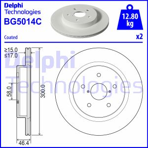 SUBARU Тормозной диск задн.OUTBACK 2.0 D 14- Delphi BG5014C