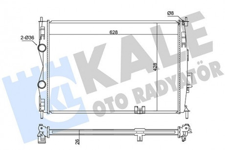 KALE NISSAN Радиатор охлаждения Qashqai 2.0dCi 07- KALE OTO RADYATOR 342060