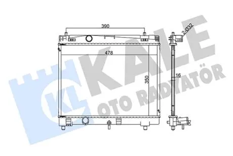 KALE TOYOTA Радиатор охлаждения Yaris 1.0/1.3 05- KALE OTO RADYATOR 367000
