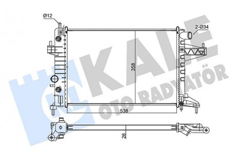 KALE OPEL Радиатор охлаждения Corsa C 1.4/1.8 00- KALE OTO RADYATOR 347490