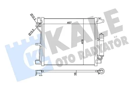 KALE NISSAN Радиатор кондиционера Juke 1.5dCi 10- KALE OTO RADYATOR 343160