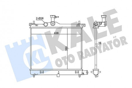 KALE HYUNDAI Радиатор охлаждения i10 1.0/1.2 08- KALE OTO RADYATOR 341975