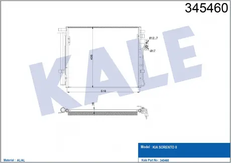 Радиатор кондиционера Kia Sorento II KALE OTO RADYATOR 345460 (фото 1)