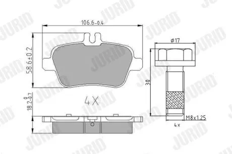 DB Тормозные колодки задн.W176,W246 11- Jurid 573370J