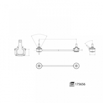 Кронштейн(тяга) стабілізатора з гайками FEBI 175656 (фото 1)