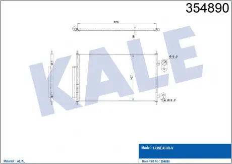 Радіатор кондиціонера Honda Hr-V KALE OTO RADYATOR 354890