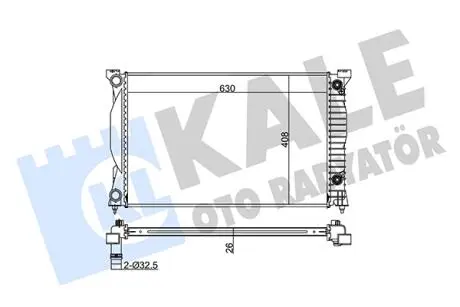 Радиатор охлаждения Audi A4 (01-08)/Seat Exeo (08-) KALE OTO RADYATOR 352900