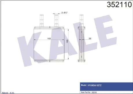 Радиатор отопителя Hyundai Getz KALE OTO RADYATOR 352110
