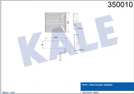 KALE FORD Испаритель Mondeo I,II,III 93- KALE OTO RADYATOR 350010