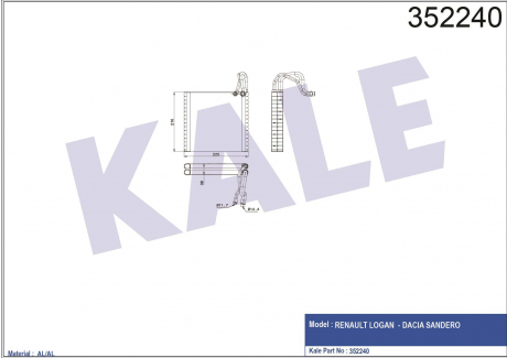 KALE RENAULT Испаритель Logan,Clio IV KALE OTO RADYATOR 352240 (фото 1)