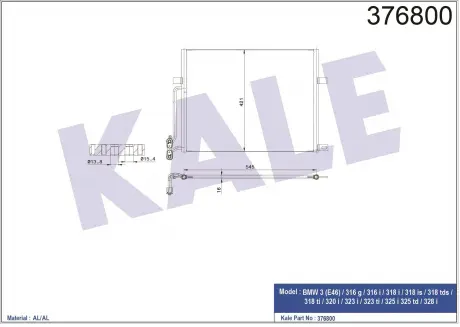KALE BMW Радиатор кондиционера 3 E46 KALE OTO RADYATOR 376800