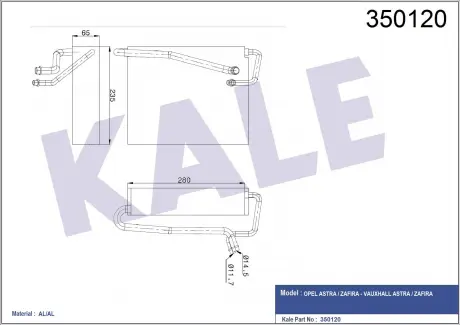 KALE OPEL Испаритель Astra G 98- KALE OTO RADYATOR 350120
