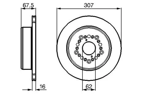 Тормозной диск перед. (вентил.) LEXUS LS400 4,0 94-00 TOYOTA Century 5,0 BOSCH 0986479023
