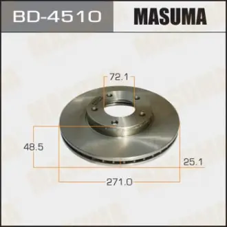 Диск тормозной передний Mazda 3, 5 (03-06) (Кратно 2 шт) Masuma BD4510