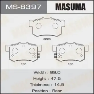 Колодка гальмівна Masuma MS8397 (фото 1)