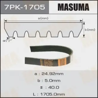 Ремень поликлиновой Masuma 7PK1705