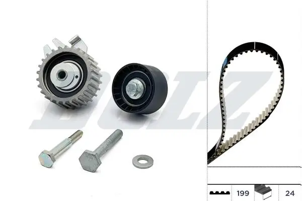 К-т ГРМ (рем.+2шт. ролика) FIAТ Doblo 2.0D Multijet 10-, Ducato 2.0D Multijet 11-, OPEL 1,9-2,0CDTI DOLZ SKD102 (фото 1)