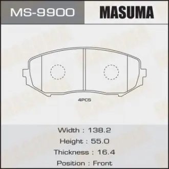 Колодка тормозная Masuma MS9900