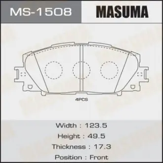 Колодка тормозная Masuma MS1508