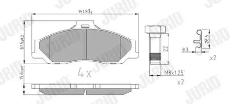 MAZDA Тормозные колодки передние B-serie,BT-50,Ford Ranger 1.8/3.0 96- Jurid 572537J