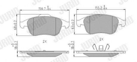 RENAULT Тормозные колодки передн.Laguna III 07- Jurid 573243J