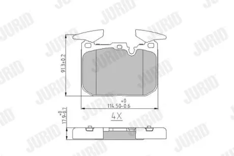Гальмівні колодки пер. BMW 1 (F20)/3 (F30/F31/F80) 11-19 (Brembo) Jurid 573355J