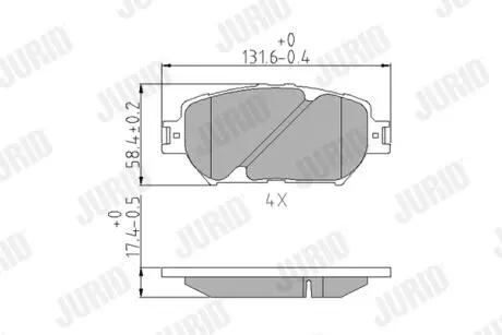 Гальмівні колодки пер. Toyota Camry 96-06 (akebono) Jurid 572553J