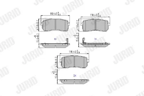 HYUNDAI Тормозные колодки задн. ix55,KIA Jurid 572596J