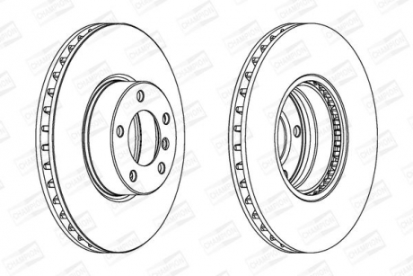 Диск тормозной передний BMW 5 (E39) 95-03, 5 Touring (E39) 96-04 (562384CH-1) CH CHAMPION 562384CH1 (фото 1)