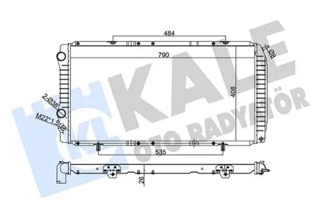 KALE FIAT Радиатор охлаждения Ducato,Citroen Jumper,Peugeot 1.9D/2.8TD 94- KALE OTO RADYATOR 344340